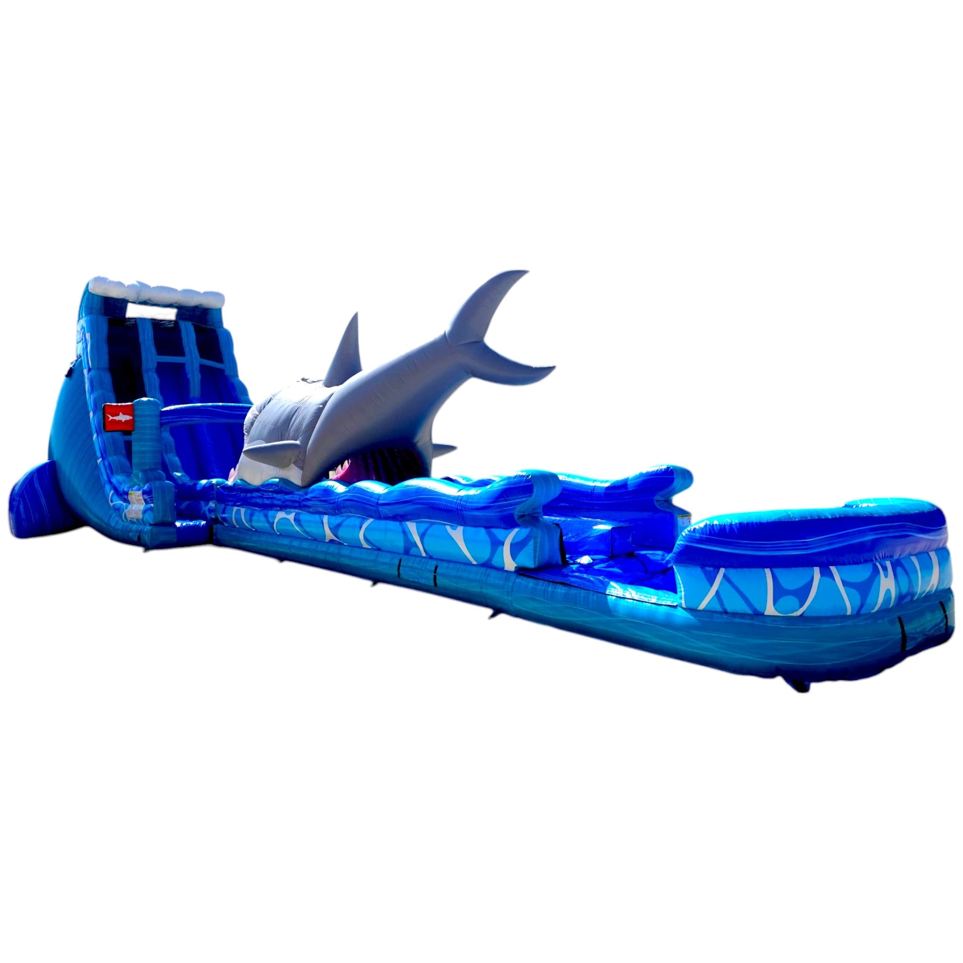 24ft Rogue Great White Dual Lane 2pc Commercial Water Slide with Inflatable Slip & Slide - BounceWave Inflatable Sales