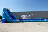 24ft Rogue Great White Dual Lane 2pc Commercial Water Slide with Inflatable Slip & Slide - BounceWave Inflatable Sales
