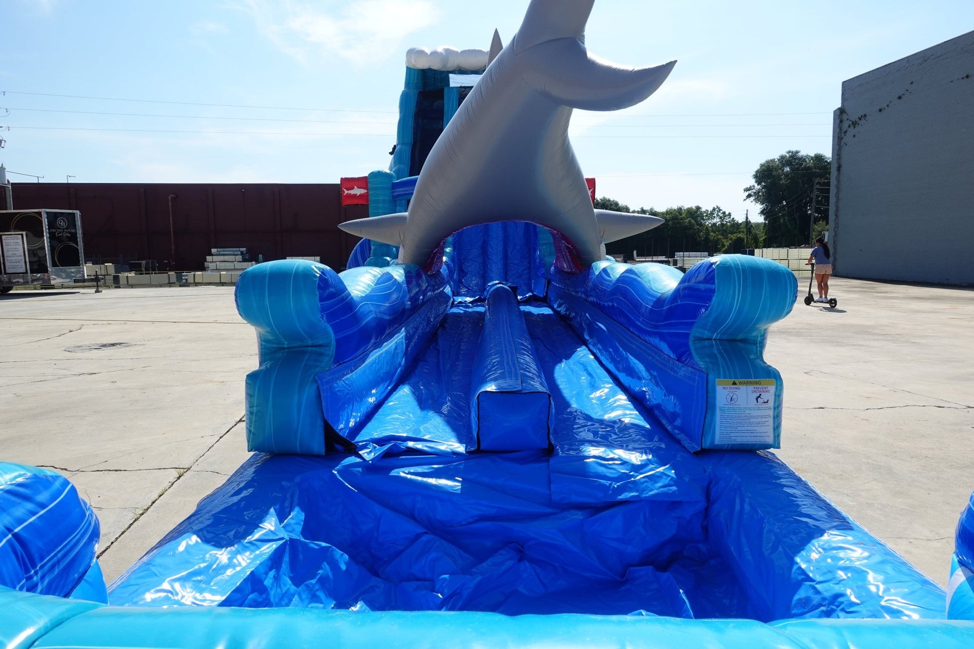 24ft Rogue Great White Dual Lane 2pc Commercial Water Slide with Inflatable Slip & Slide - BounceWave Inflatable Sales