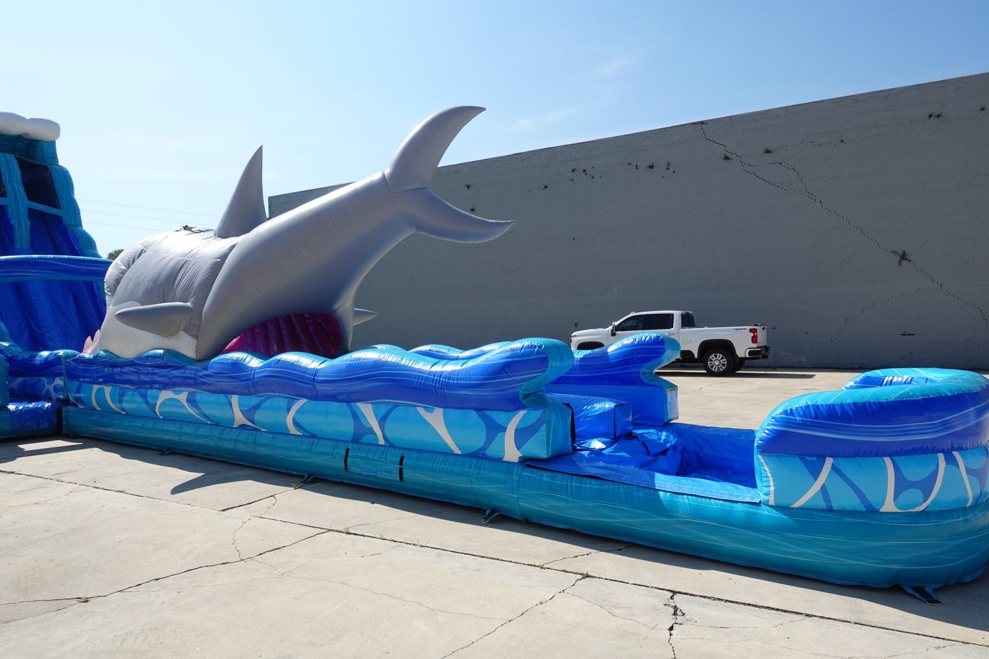 24ft Rogue Great White Dual Lane 2pc Commercial Water Slide with Inflatable Slip & Slide - BounceWave Inflatable Sales