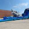 24ft Rogue Great White Dual Lane 2pc Commercial Water Slide with Inflatable Slip & Slide - BounceWave Inflatable Sales