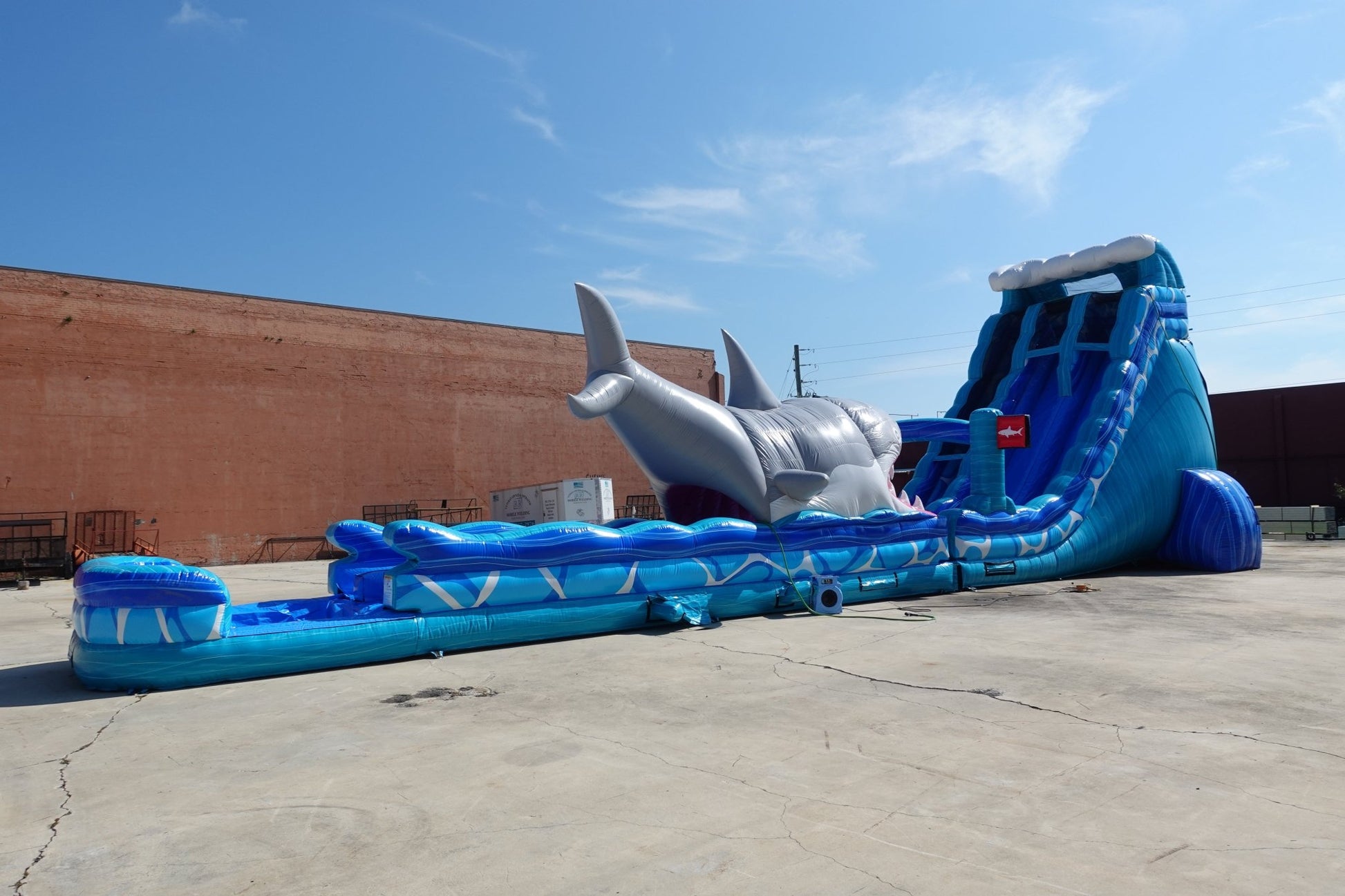 24ft Rogue Great White Dual Lane 2pc Commercial Water Slide with Inflatable Slip & Slide - BounceWave Inflatable Sales