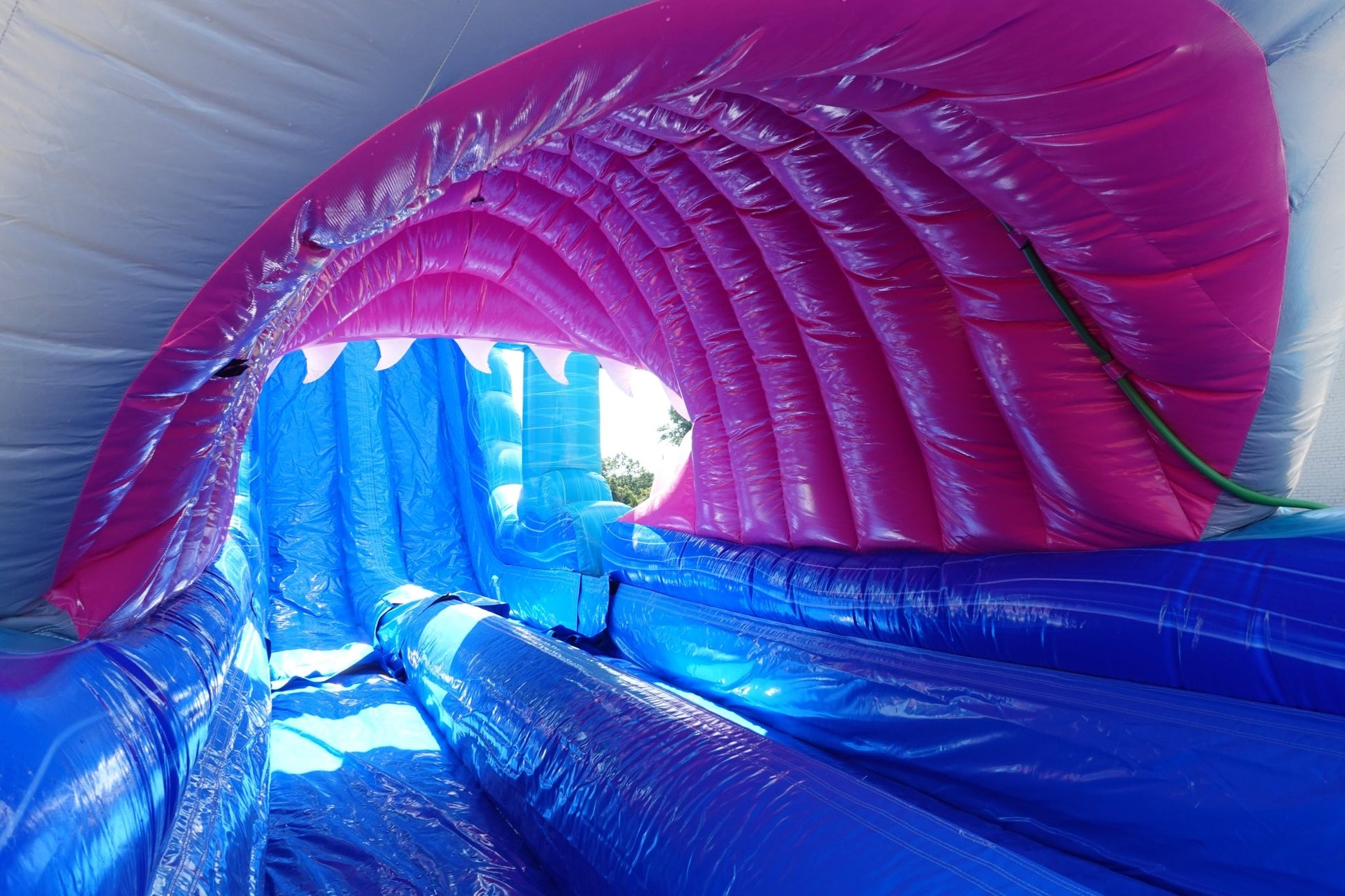 24ft Rogue Great White Dual Lane 2pc Commercial Water Slide with Inflatable Slip & Slide - BounceWave Inflatable Sales