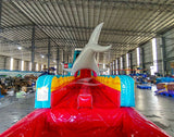 24ft Rogue Great White Dual Lane 2pc Commercial Water Slide with Inflatable Slip & Slide - BounceWave Inflatable Sales