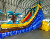 24ft Tropic Shock Dual Lane Commercial Water Slide with Inflatable Slip & Slide - BounceWave Inflatable Sales