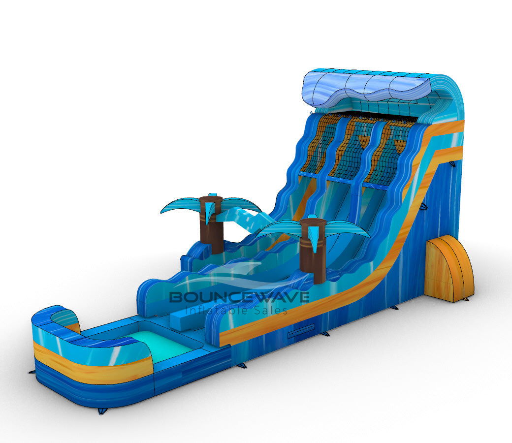 18ft Bimini Wave Dual Lane Hybrid Water Slide