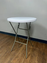 32" Heavy Duty Pro Round Plastic Cocktail Folding Table - BounceWave Inflatable Sales