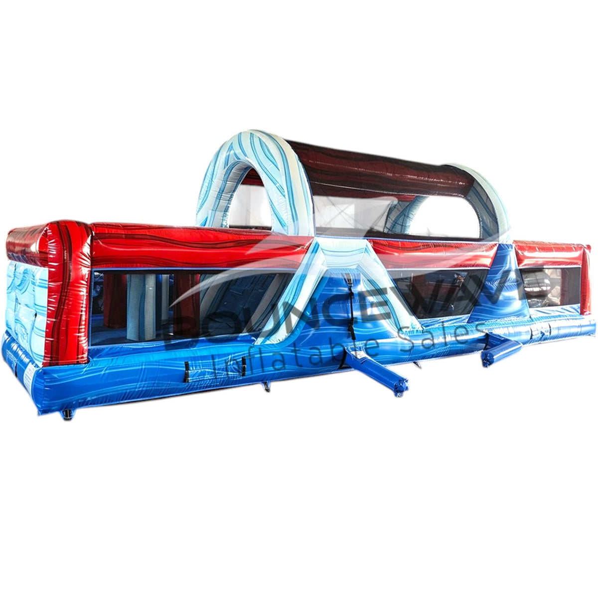 40ft American Thunder Backyard Commercial Inflatable Obstacle Course - BounceWave Inflatable Sales