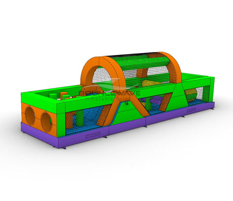 40ft ColorBurst Backyard Commercial Inflatable Obstacle Course - BounceWave Inflatable Sales