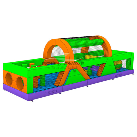 40ft ColorBurst Backyard Commercial Inflatable Obstacle Course - BounceWave Inflatable Sales