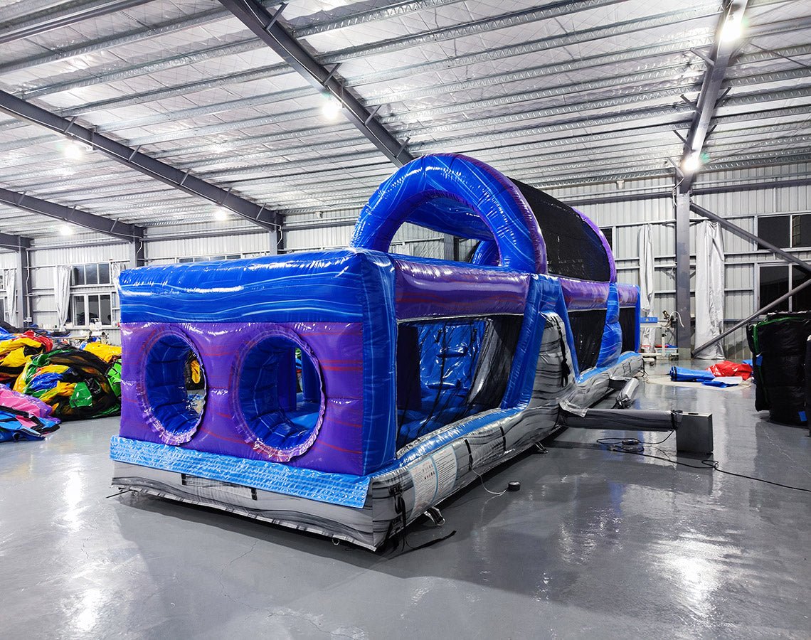 40ft Purple Plunge Backyard Commercial Inflatable Obstacle Course - BounceWave Inflatable Sales