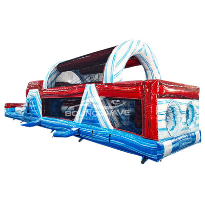 46ft American Thunder Commercial Hybrid Inflatable Obstacle Course - BounceWave Inflatable Sales