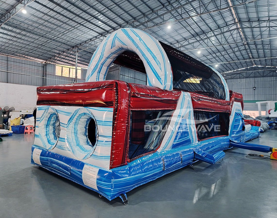 46ft American Thunder Commercial Hybrid Inflatable Obstacle Course - BounceWave Inflatable Sales