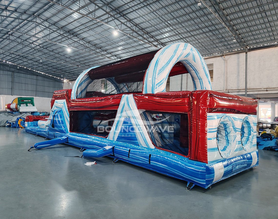 46ft American Thunder Commercial Hybrid Inflatable Obstacle Course - BounceWave Inflatable Sales
