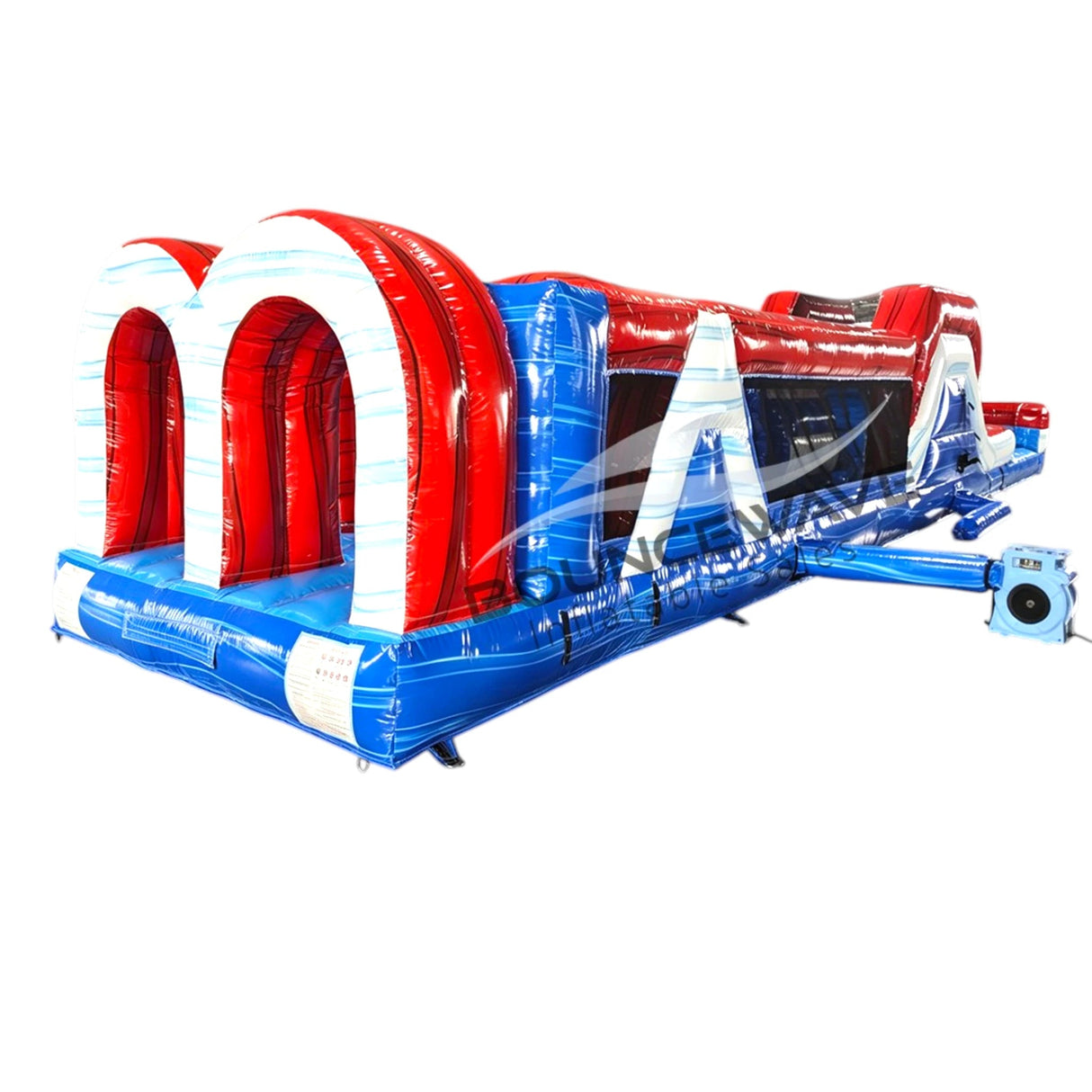 46ft American Thunder "Flash" Hybrid Inflatable Obstacle Course - BounceWave Inflatable Sales