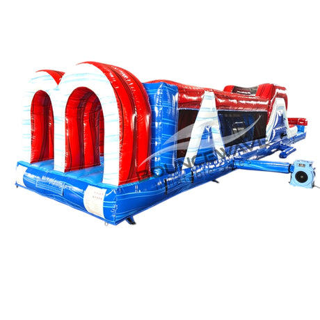 46ft American Thunder "Flash" Hybrid Inflatable Obstacle Course - BounceWave Inflatable Sales
