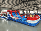 46ft American Thunder "Flash" Hybrid Inflatable Obstacle Course - BounceWave Inflatable Sales