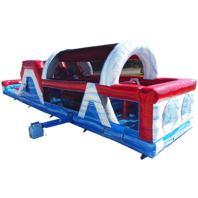 46ft American Thunder Hybrid Wet/Dry Inflatable Obstacle Course - BounceWave Inflatable Sales