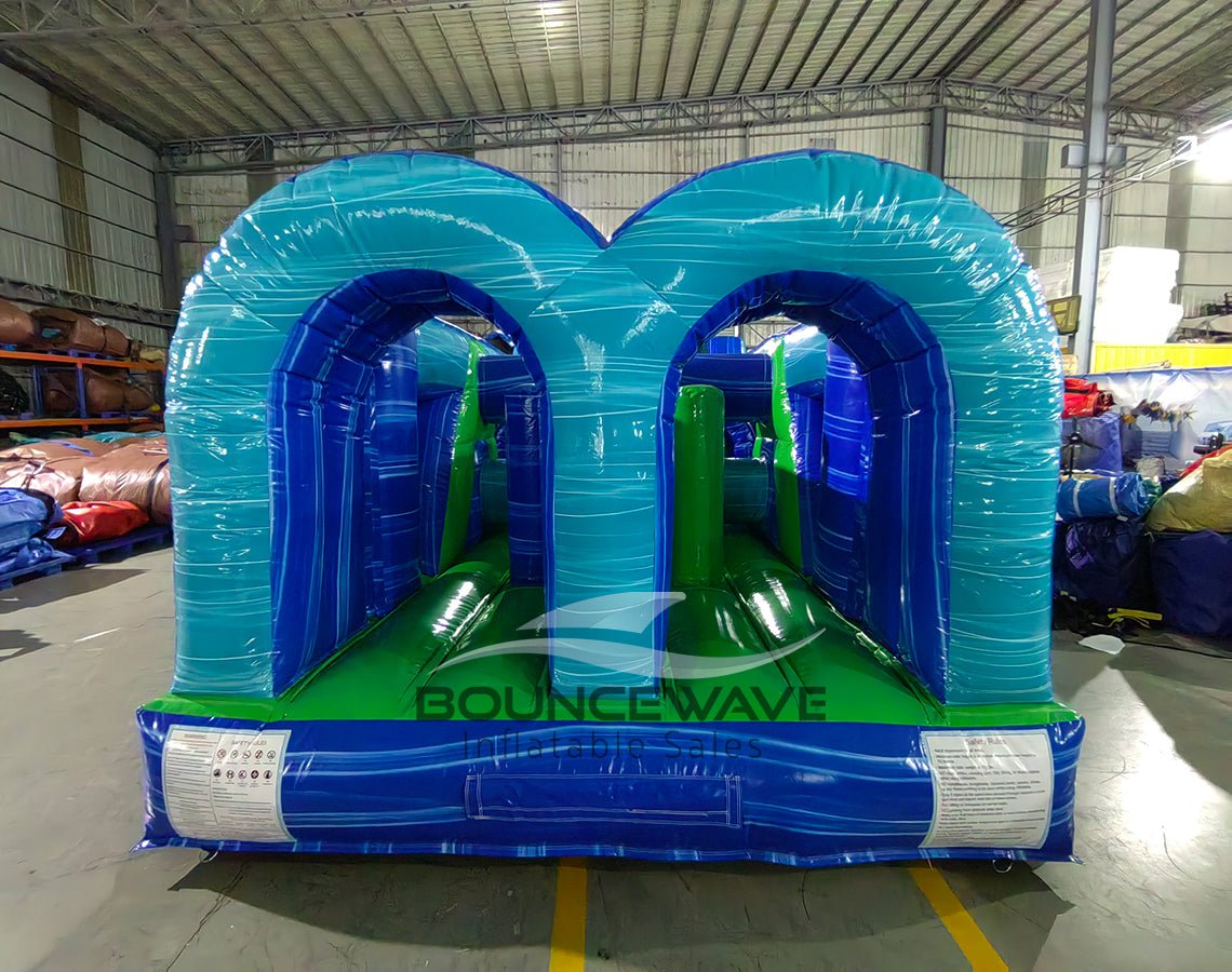46ft AquaBolt "Flash" Hybrid Inflatable Obstacle Course - BounceWave Inflatable Sales