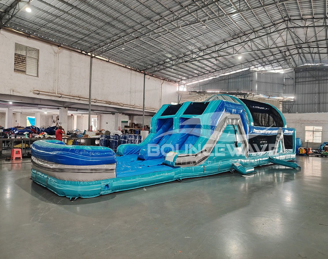 46ft Bahama Blast Hybrid Inflatable Obstacle Course - BounceWave Inflatable Sales