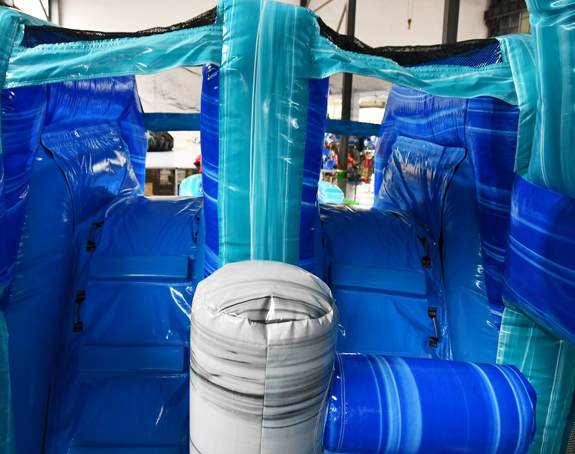 46ft Bahama Blast Hybrid Inflatable Obstacle Course - BounceWave Inflatable Sales