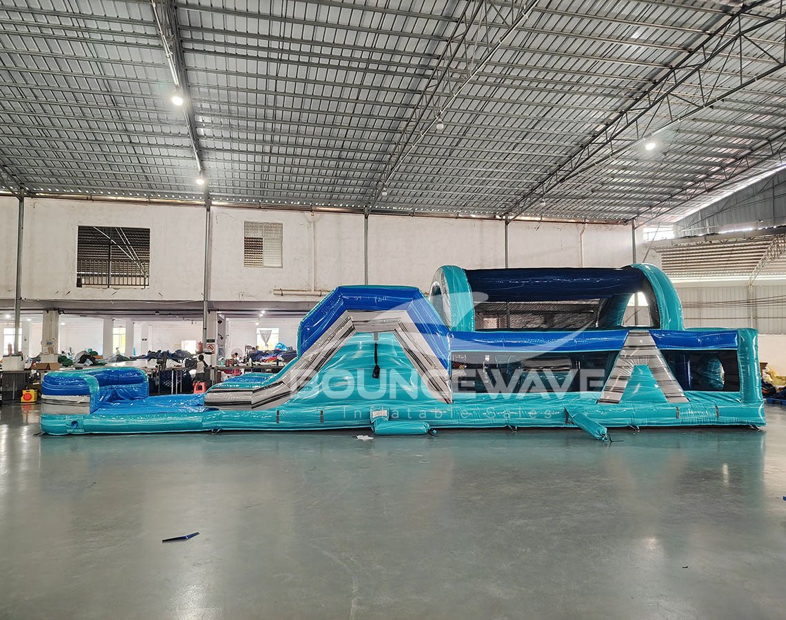 46ft Bahama Blast Hybrid Inflatable Obstacle Course - BounceWave Inflatable Sales