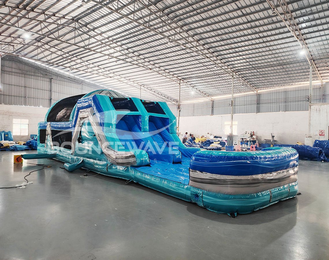 46ft Bahama Blast Hybrid Inflatable Obstacle Course - BounceWave Inflatable Sales