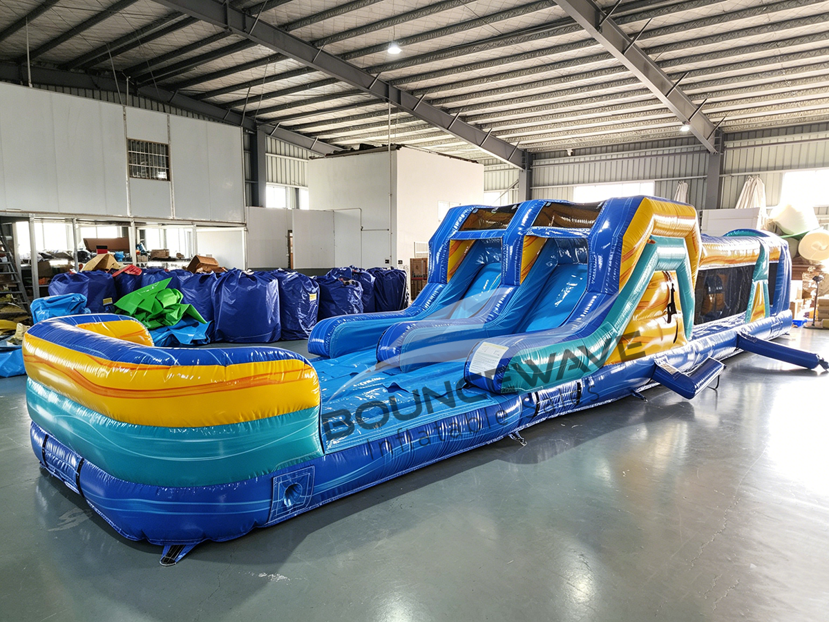 46ft Bimini "Flash" Hybrid Inflatable Obstacle Course - BounceWave Inflatable Sales