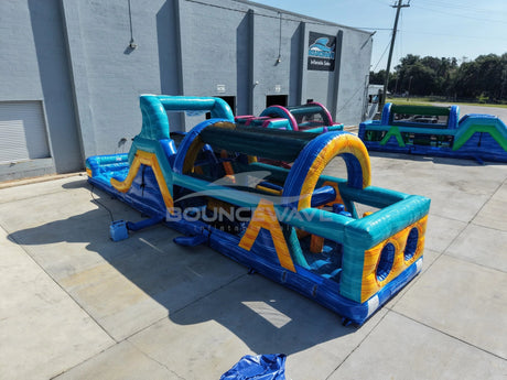 46ft Bimini Wave Hybrid Inflatable Obstacle Course - BounceWave Inflatable Sales