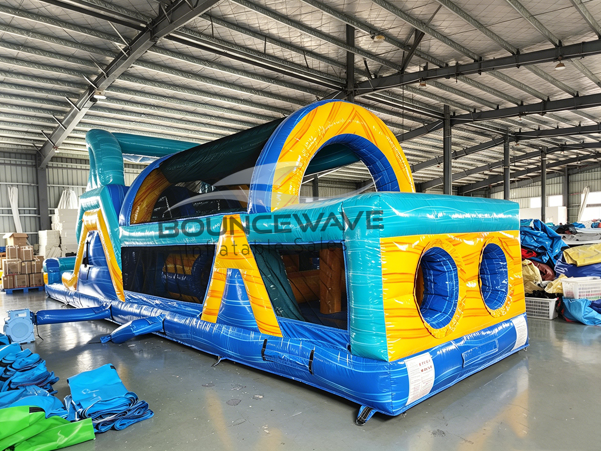 46ft Bimini Wave Hybrid Inflatable Obstacle Course - BounceWave Inflatable Sales