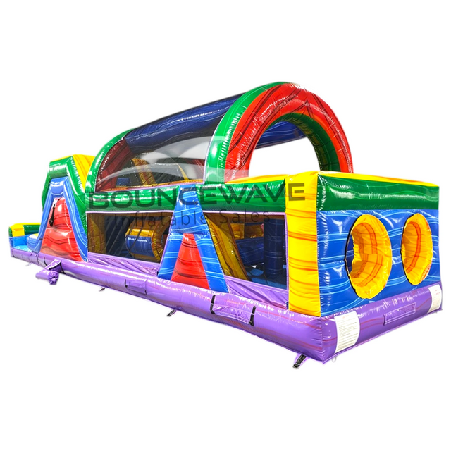 46ft Euro Marble Hybrid Inflatable Obstacle Course - BounceWave Inflatable Sales