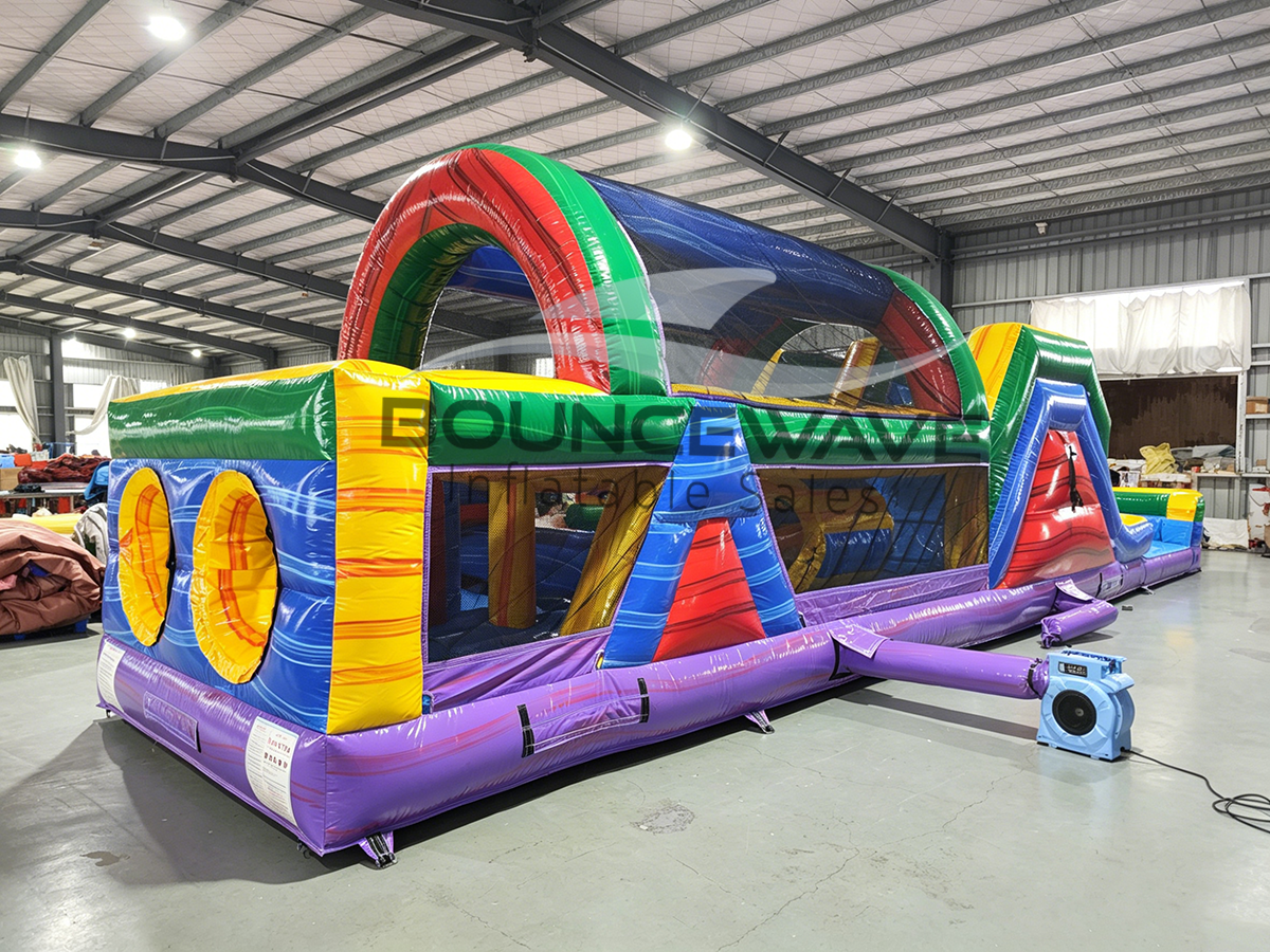 46ft Euro Marble Hybrid Inflatable Obstacle Course - BounceWave Inflatable Sales