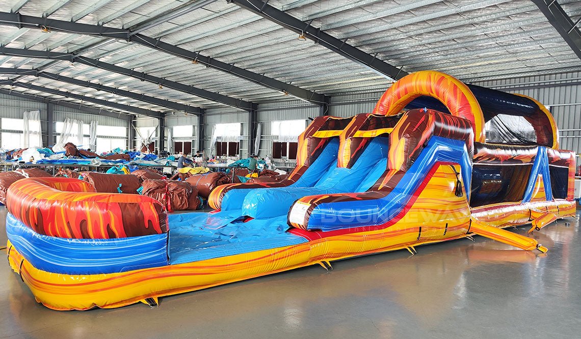 Tuakura Inflatable 46ft Fiesta Fire Hybrid Inflatable Obstacle Course