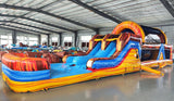 46ft Fiesta Fire Hybrid Inflatable Obstacle Course - BounceWave Inflatable Sales