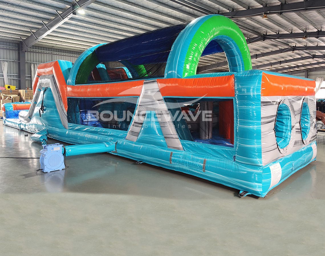 46ft Fiji Falls Commercial Hybrid Inflatable Obstacle Course - BounceWave Inflatable Sales