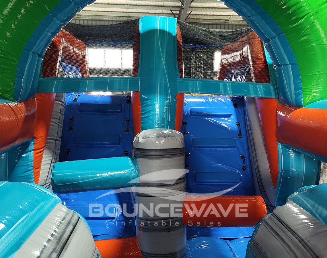 46ft Fiji Falls Commercial Hybrid Inflatable Obstacle Course - BounceWave Inflatable Sales