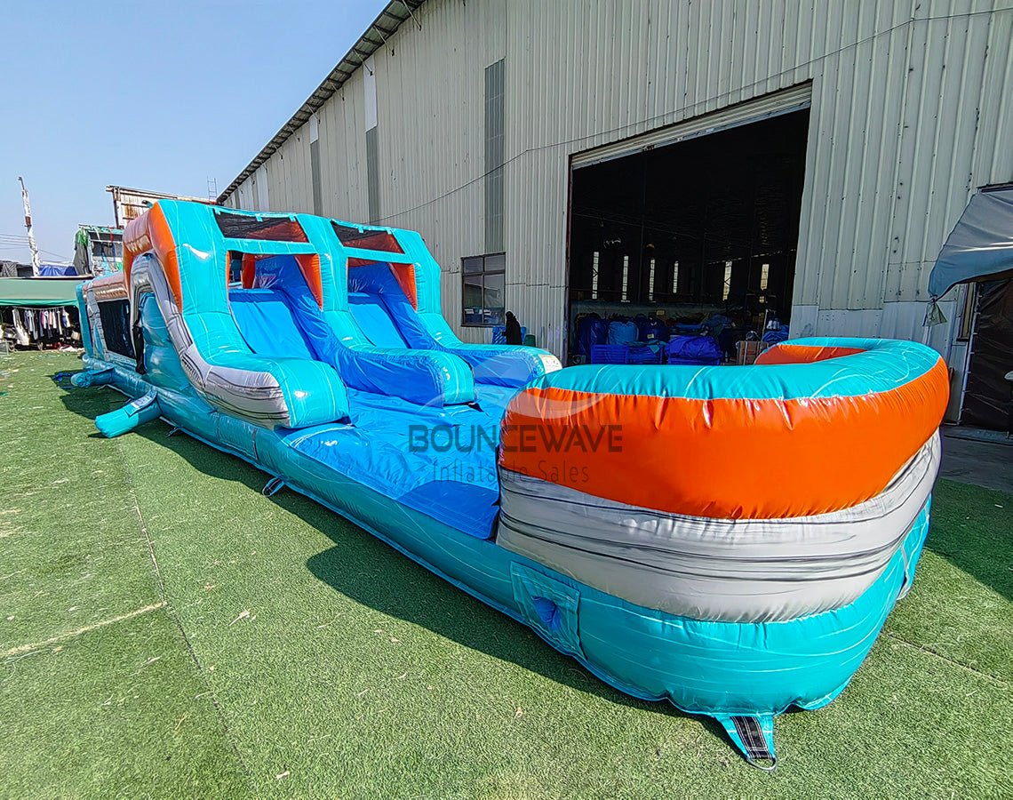 46ft Fiji Falls "Flash" Hybrid Inflatable Obstacle Course - BounceWave Inflatable Sales