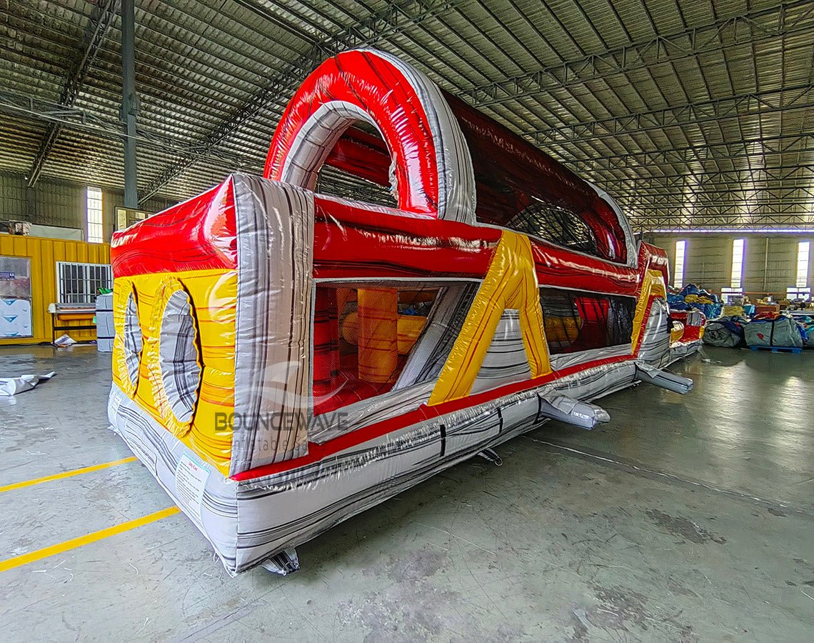 46ft Fire Island Hybrid Inflatable Obstacle Course - BounceWave Inflatable Sales