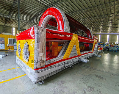 46ft Fire Island Hybrid Inflatable Obstacle Course - BounceWave Inflatable Sales