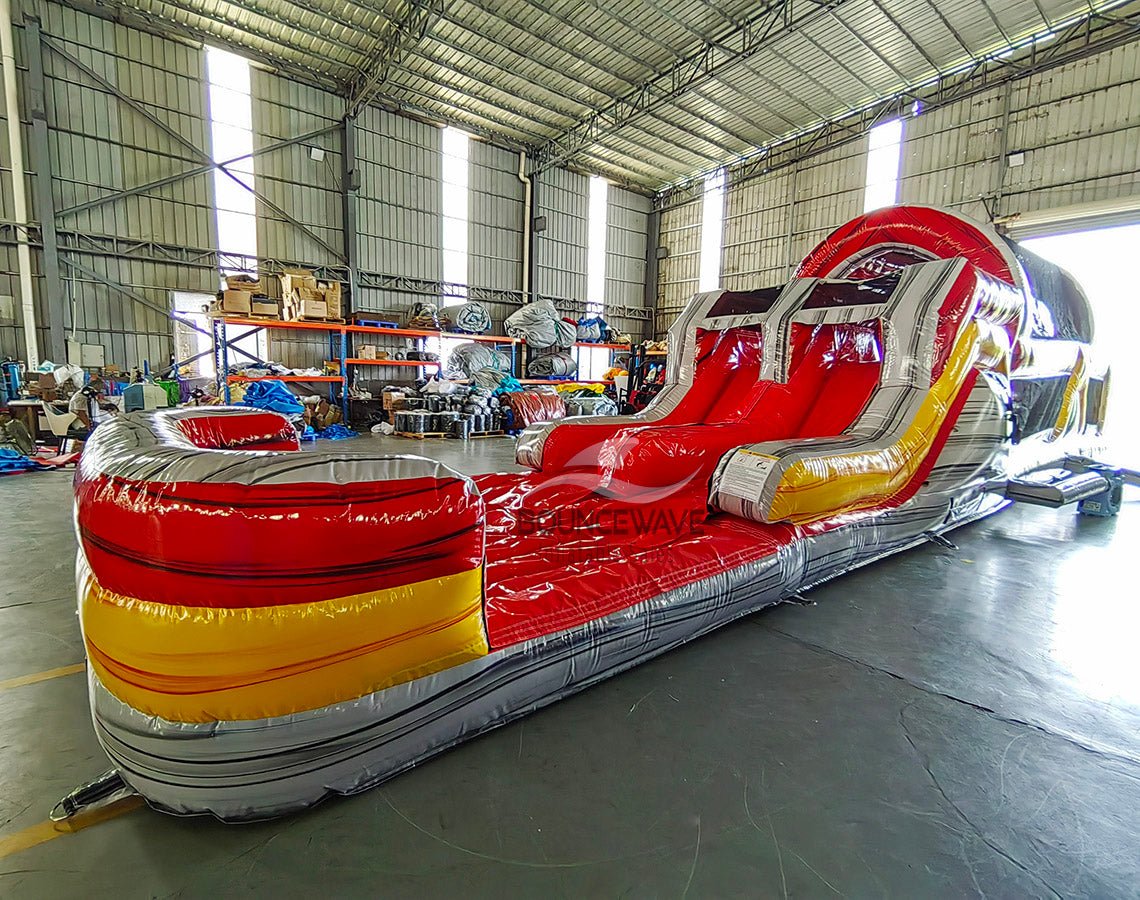 46ft Fire Island Hybrid Inflatable Obstacle Course - BounceWave Inflatable Sales