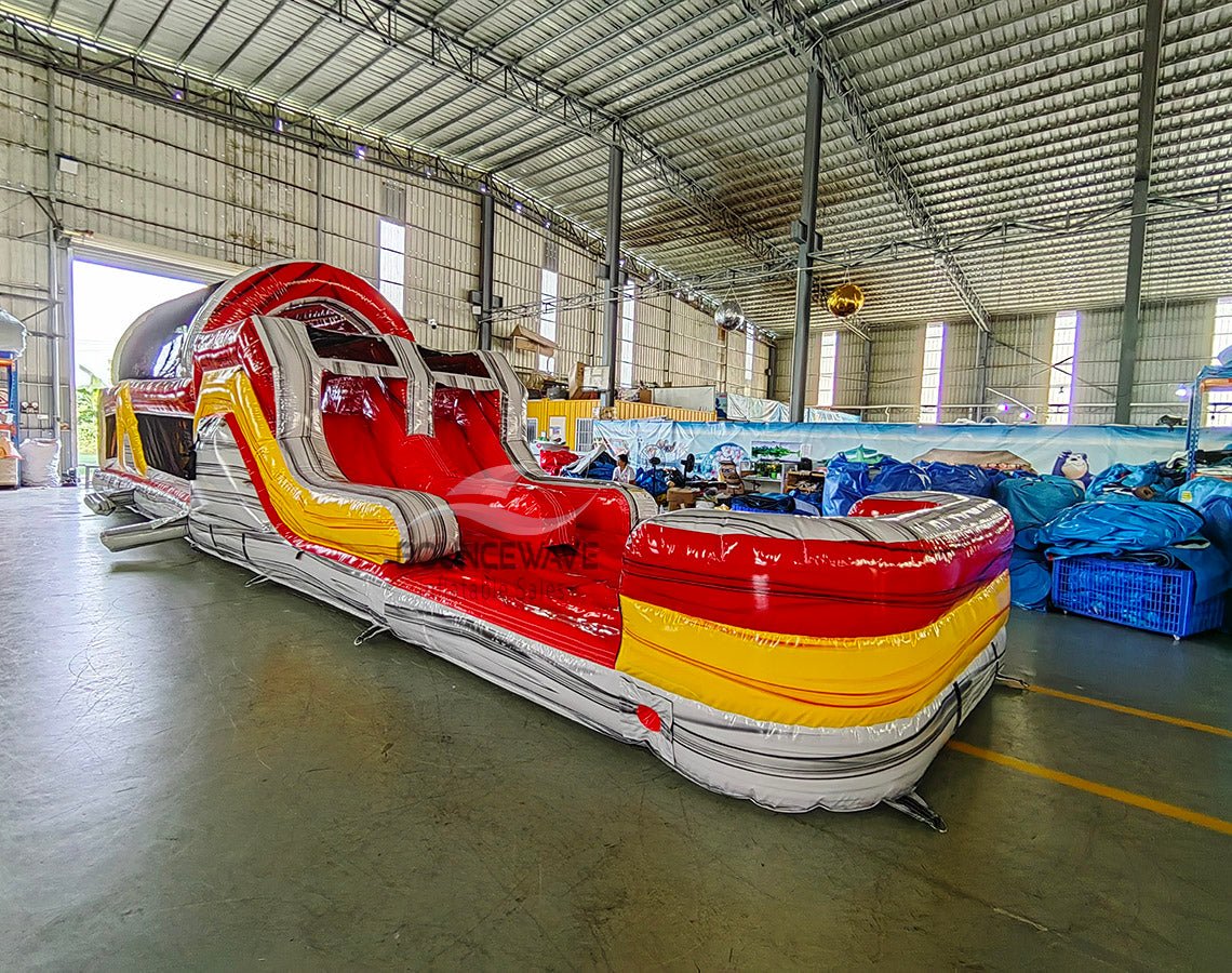 46ft Fire Island Hybrid Inflatable Obstacle Course - BounceWave Inflatable Sales