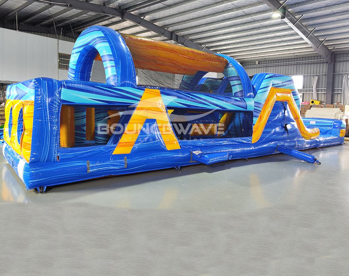 46ft Flashpoint Falls Commercial Hybrid Inflatable Obstacle Course - BounceWave Inflatable Sales
