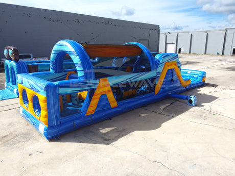 46ft Flashpoint Falls Commercial Hybrid Inflatable Obstacle Course - BounceWave Inflatable Sales