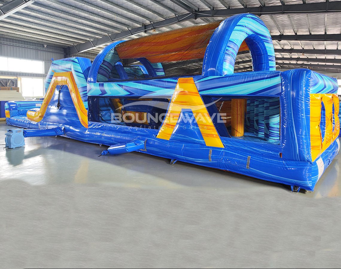 46ft Flashpoint Falls Commercial Hybrid Inflatable Obstacle Course - BounceWave Inflatable Sales