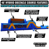 46ft Flashpoint Falls Commercial Hybrid Inflatable Obstacle Course - BounceWave Inflatable Sales