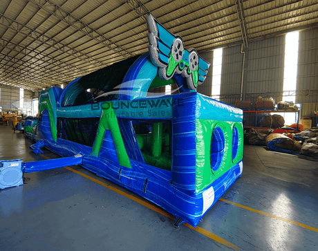 46ft GameFly Hybrid Wet/Dry Inflatable Obstacle Course - BounceWave Inflatable Sales