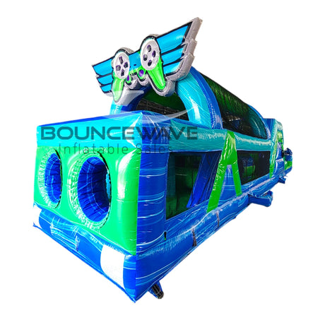 46ft GameFly Hybrid Wet/Dry Inflatable Obstacle Course - BounceWave Inflatable Sales