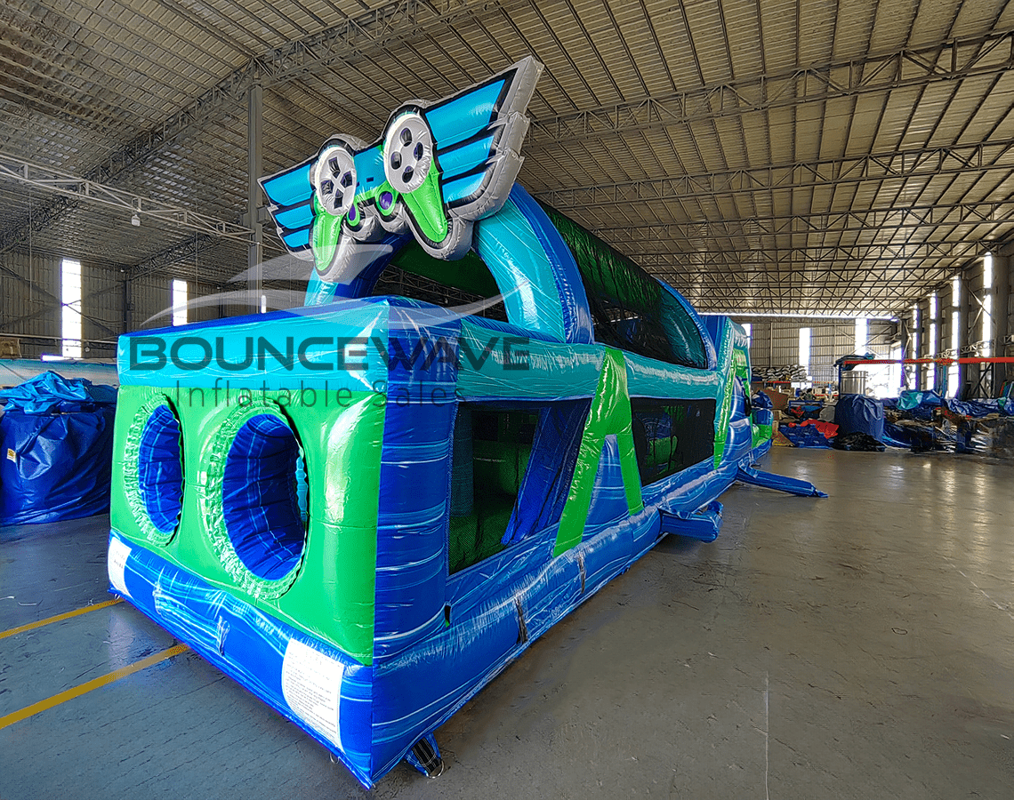 46ft GameFly Hybrid Wet/Dry Inflatable Obstacle Course - BounceWave Inflatable Sales