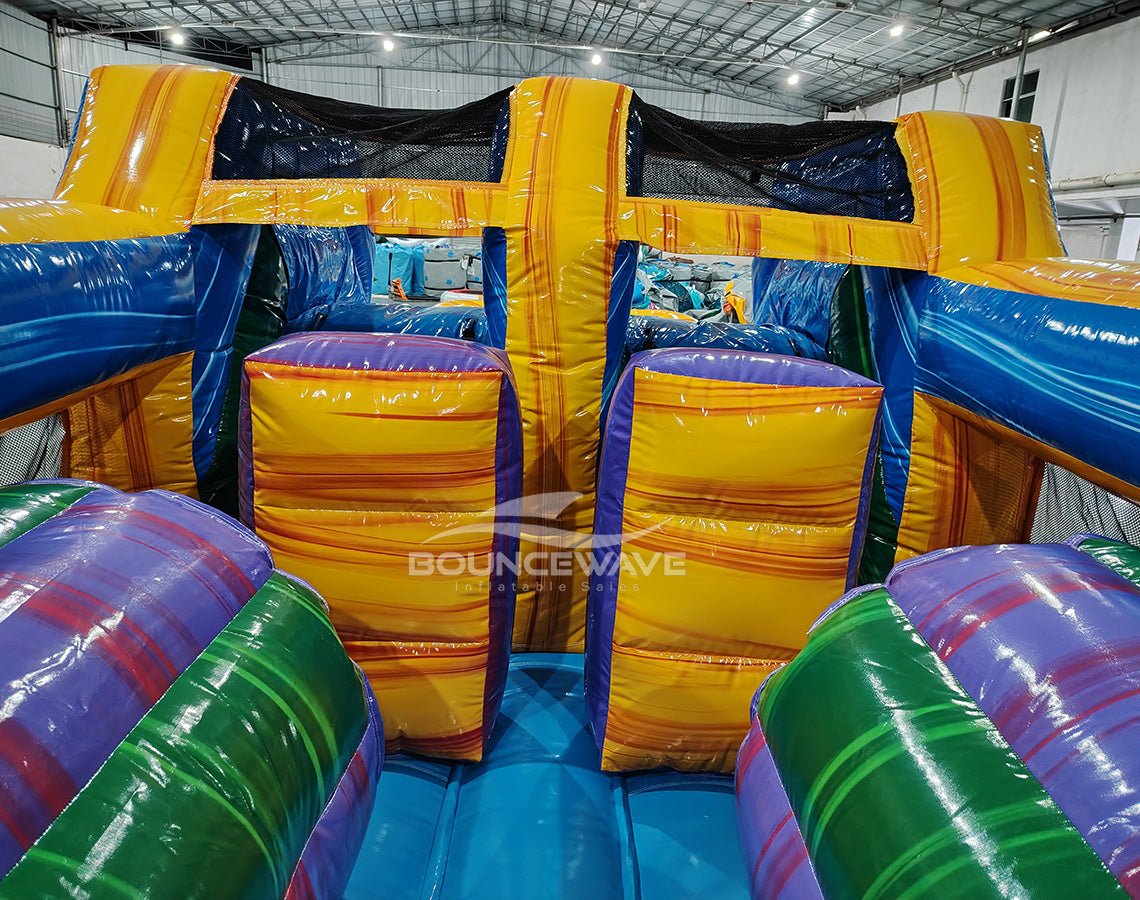 46ft Goombay "Flash" Hybrid Inflatable Obstacle Course - BounceWave Inflatable Sales