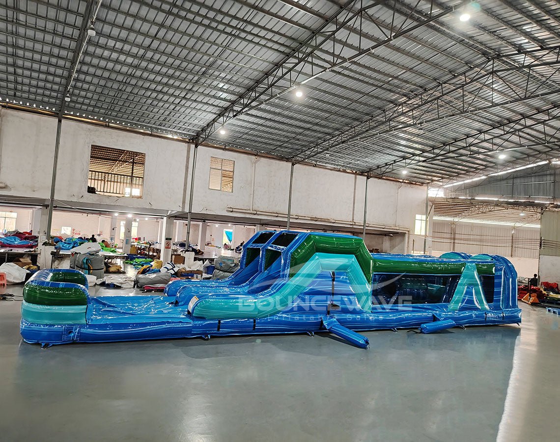 Drop Zone Inflatable 46ft Island Drop Flash Hybrid Inflatable Obstacle Course